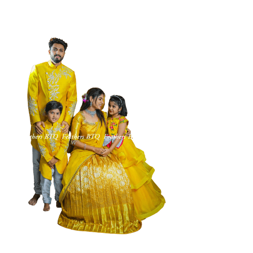 Indian Family Matching Traditional Dresses for celebration